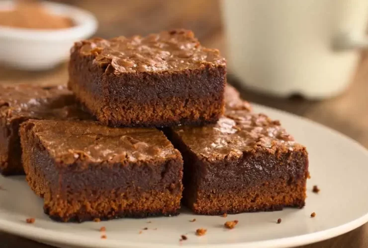 Brownie para vender em um prato branco