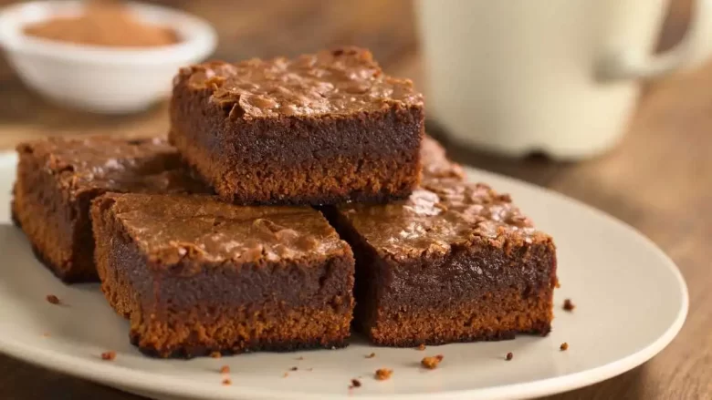 Brownie para vender em um prato branco