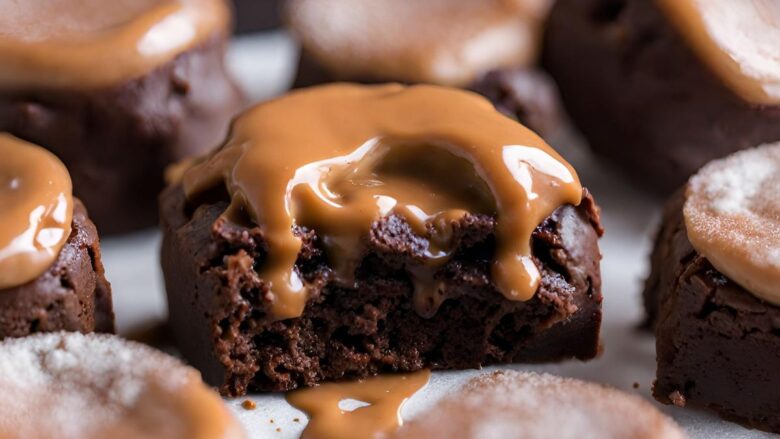 Brownie com doce de leite.