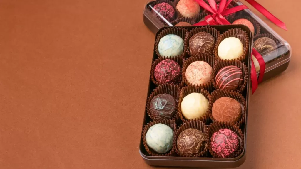 Caixas de trufas um dos doces para vender na escola ou faculdade